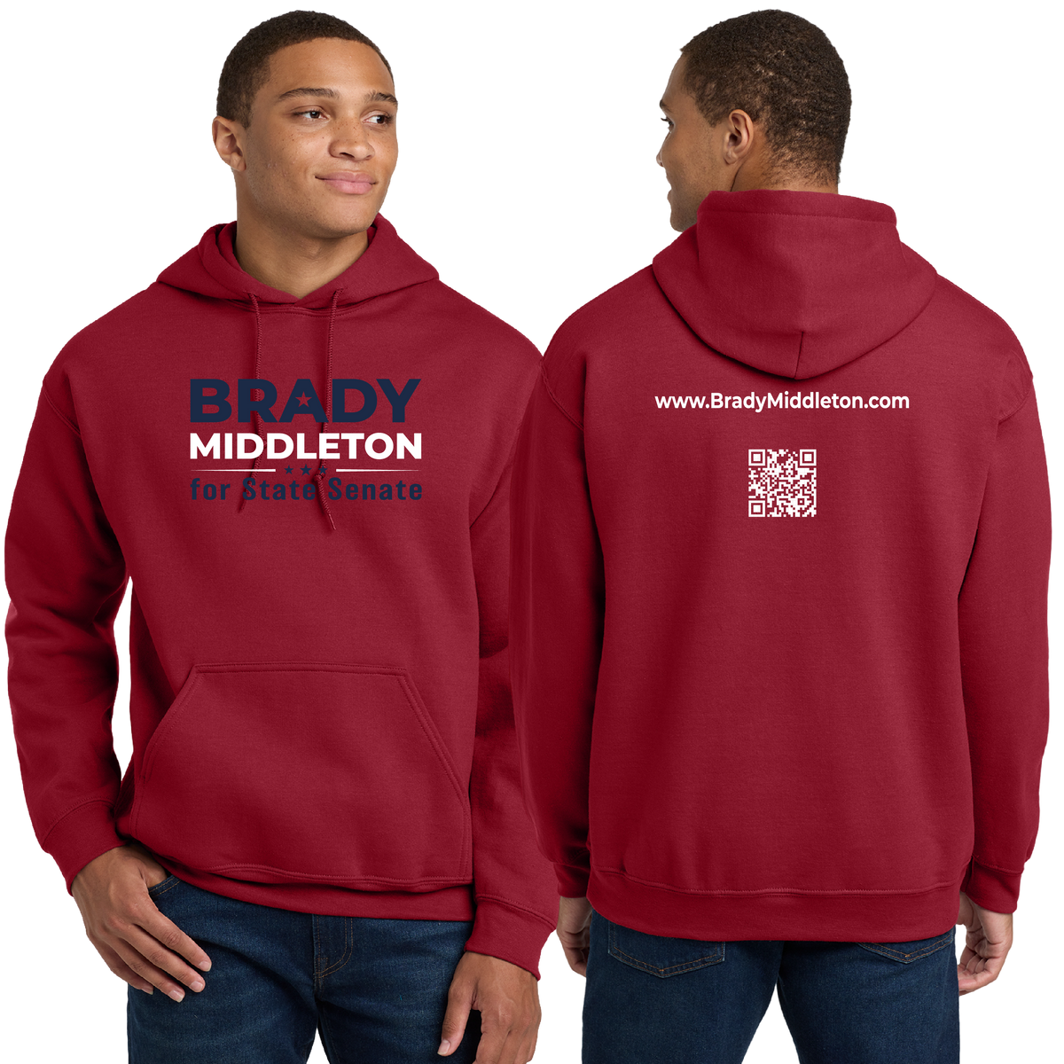 Branded Men's Cherry Red Heavy Blend Hoodie