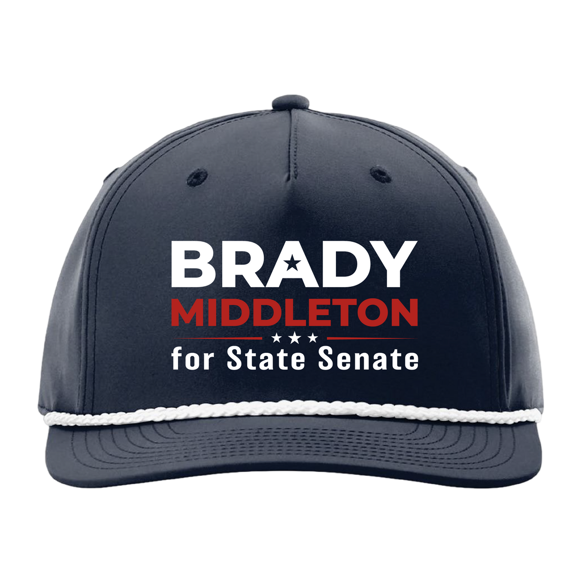 Branded Navy with White Rope 5-Panel Classic Rope Cap