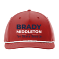 Branded Red with White Rope 5-Panel Classic Rope Cap