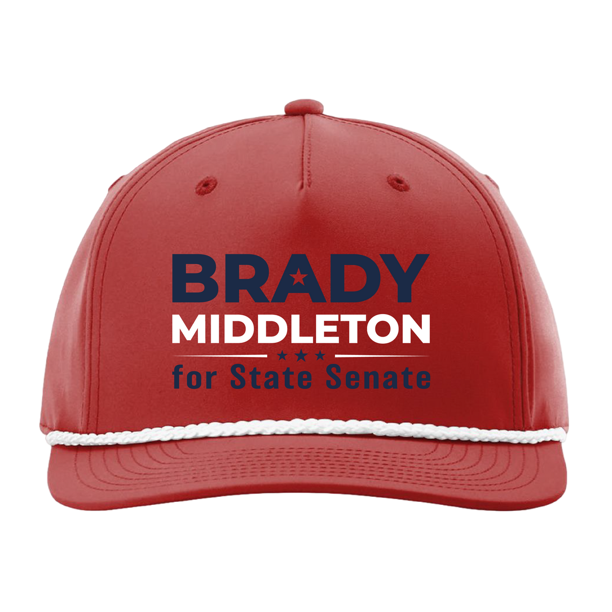 Branded Red with White Rope 5-Panel Classic Rope Cap