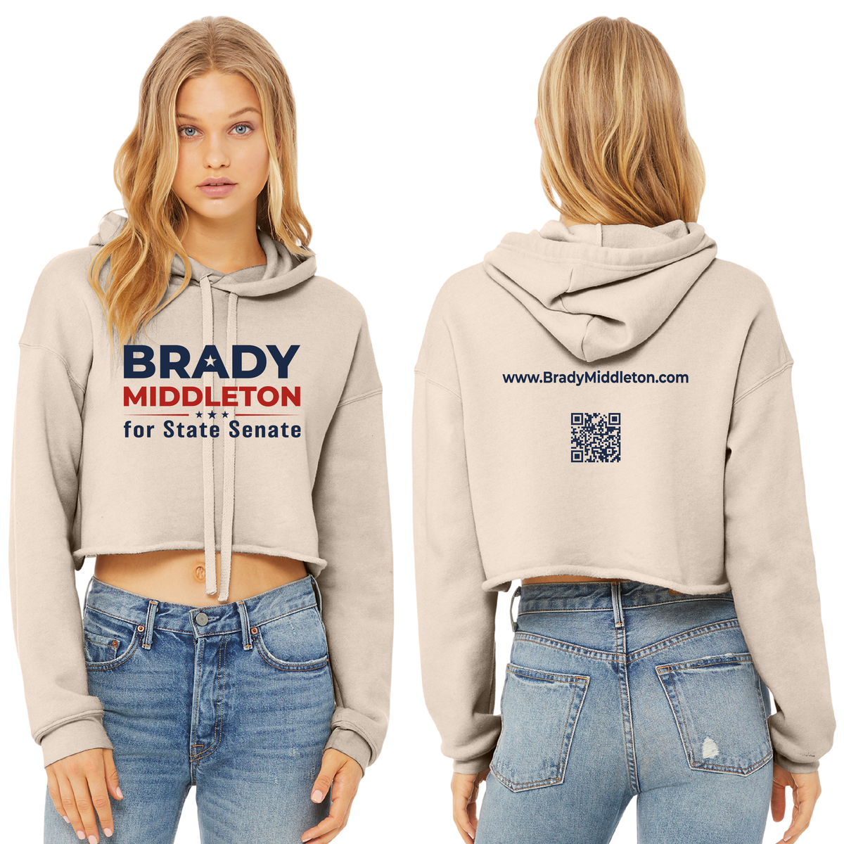 Branded Women's Heather Dust Cropped Hoodie