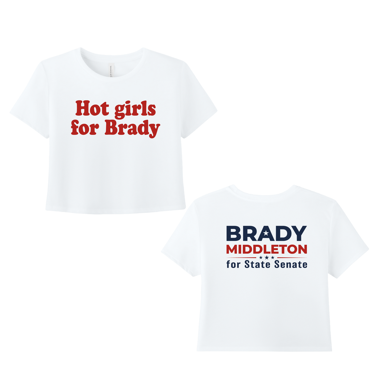 Hot Girls for Brady Women's Flowy Crop Top Tee